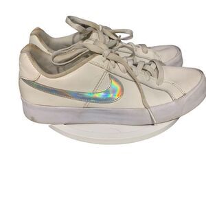 Nike Holographic Swoop Low Top White Sneakers‎